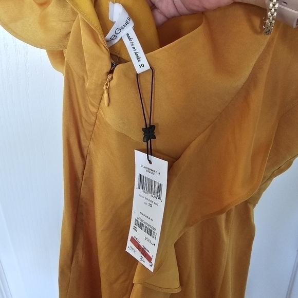 BCBG GENERATION GOLDEN ROD Asymmetrical Mini Dress Size 10 - Picture 9 of 11
